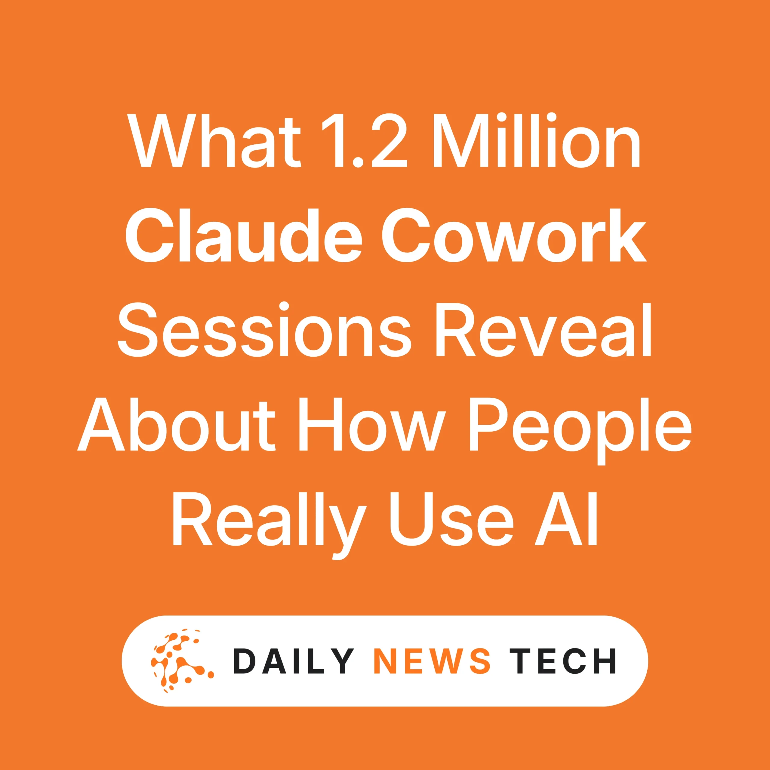 Daily News Tech We analyzed a sample of 1.2 million anonymized Claude Cowork sessions and found that more than 90% fell outside software development. Most of it is everyday knowledge work.